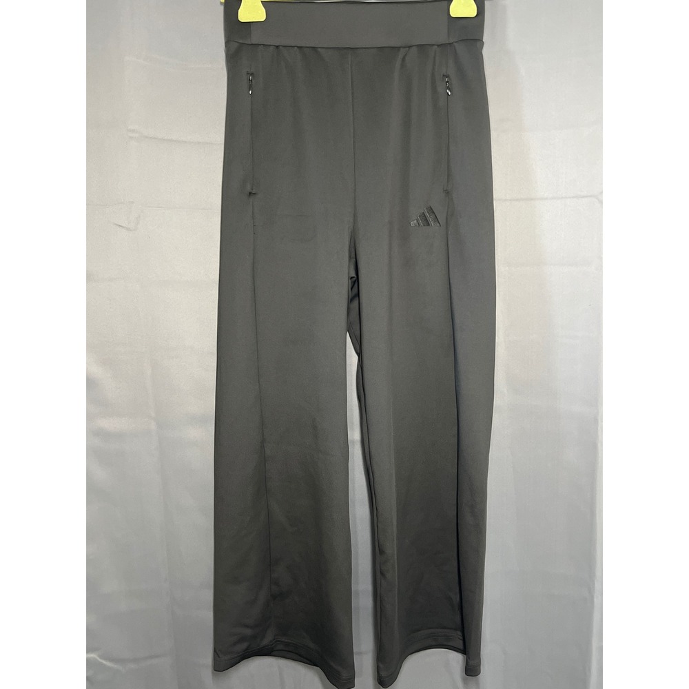 Adidas Womens Black Wide Leg Pintuck Athletic Trousers Pants Size Small pull on